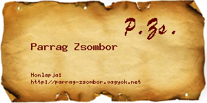 Parrag Zsombor névjegykártya